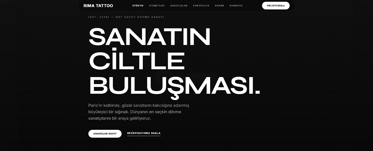 Rima Tattoo Studio Teması